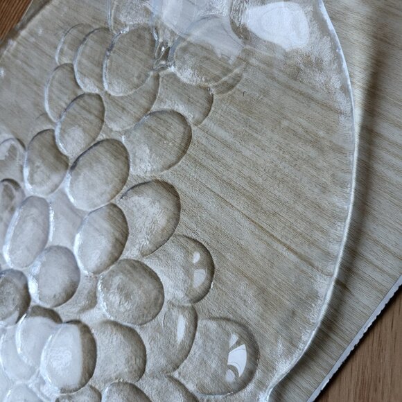 Vintage Kosta Boda grapes "Kosgrap" Crystal Glass Platter Approx 12.5" - Picture 8 of 15
